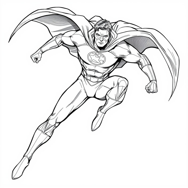Free Printable Action Pose Coloring Pages | Dynamic Superhero Poses