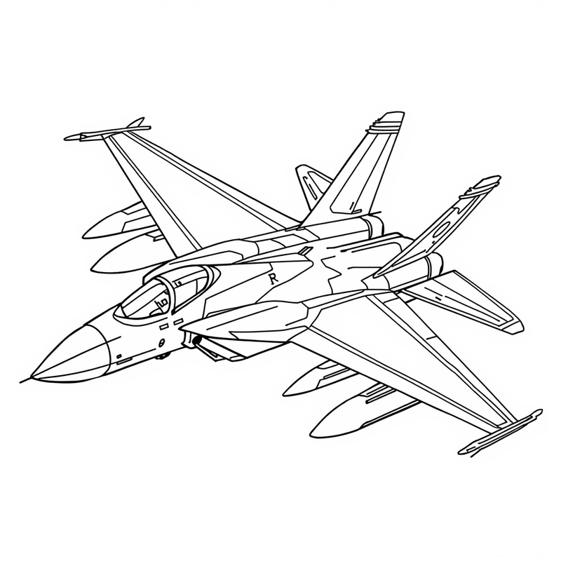 Aircraft 4 - free printable coloring page