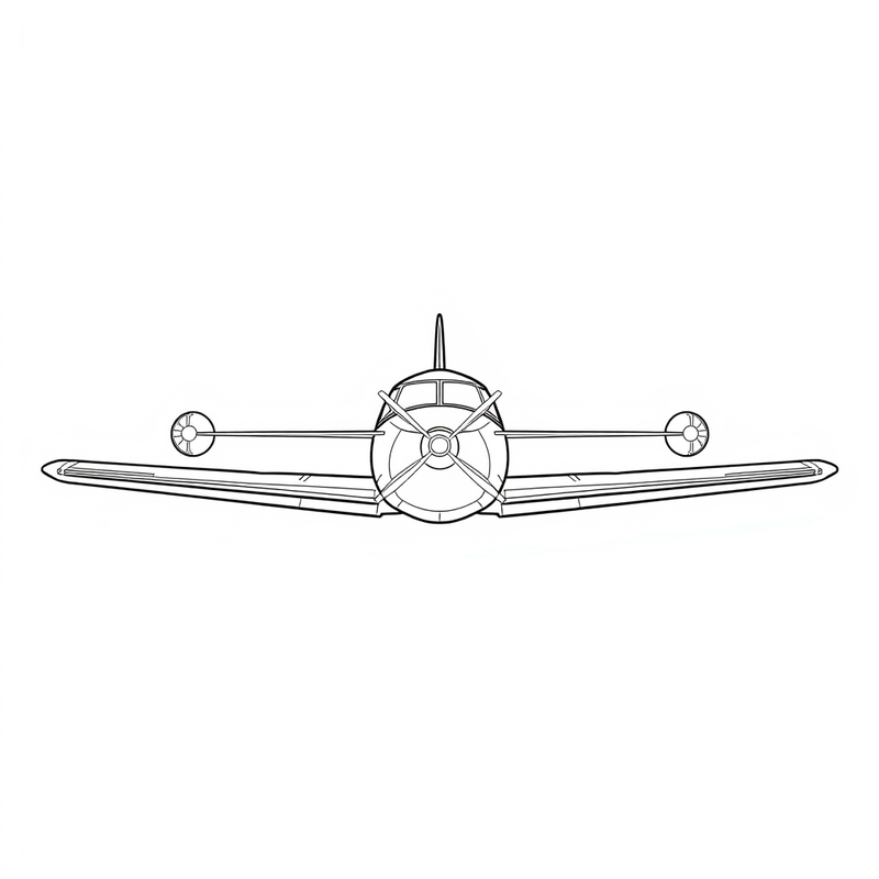 Airplane 3 - free printable coloring page