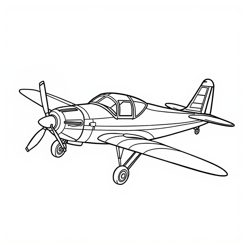Airplane 4 - free printable coloring page