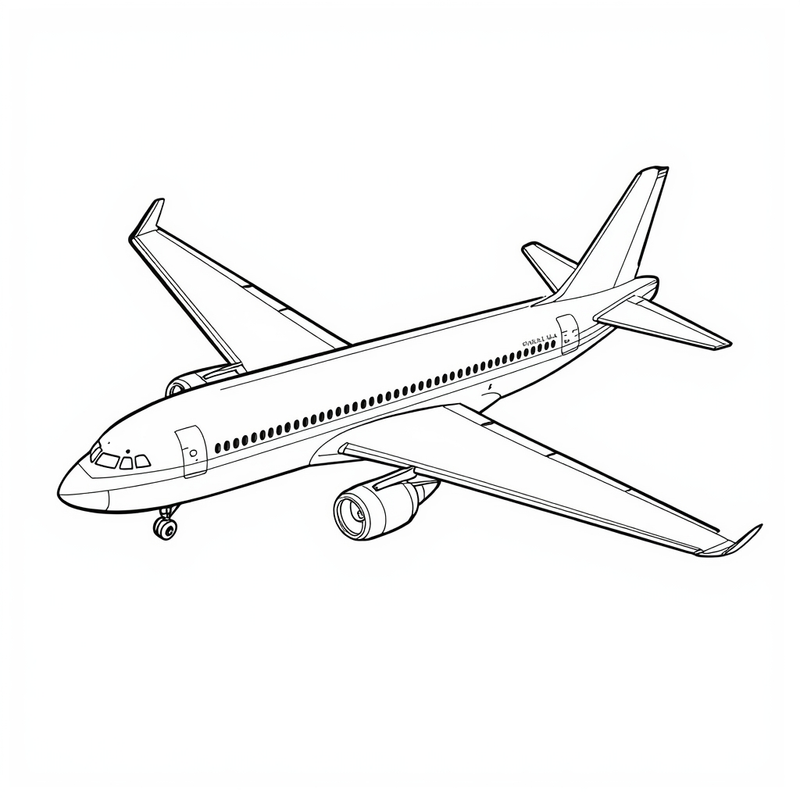 Airplane 5 - free printable coloring page