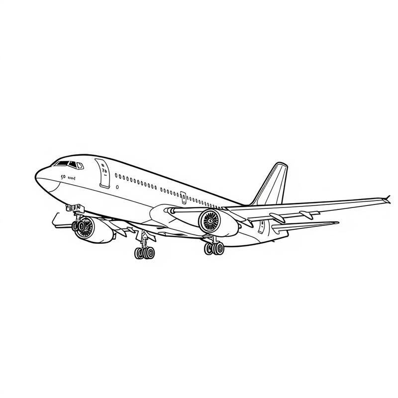 Airplane 8 - free printable coloring page