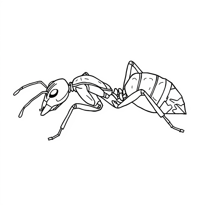 Ant 4 - free printable coloring page