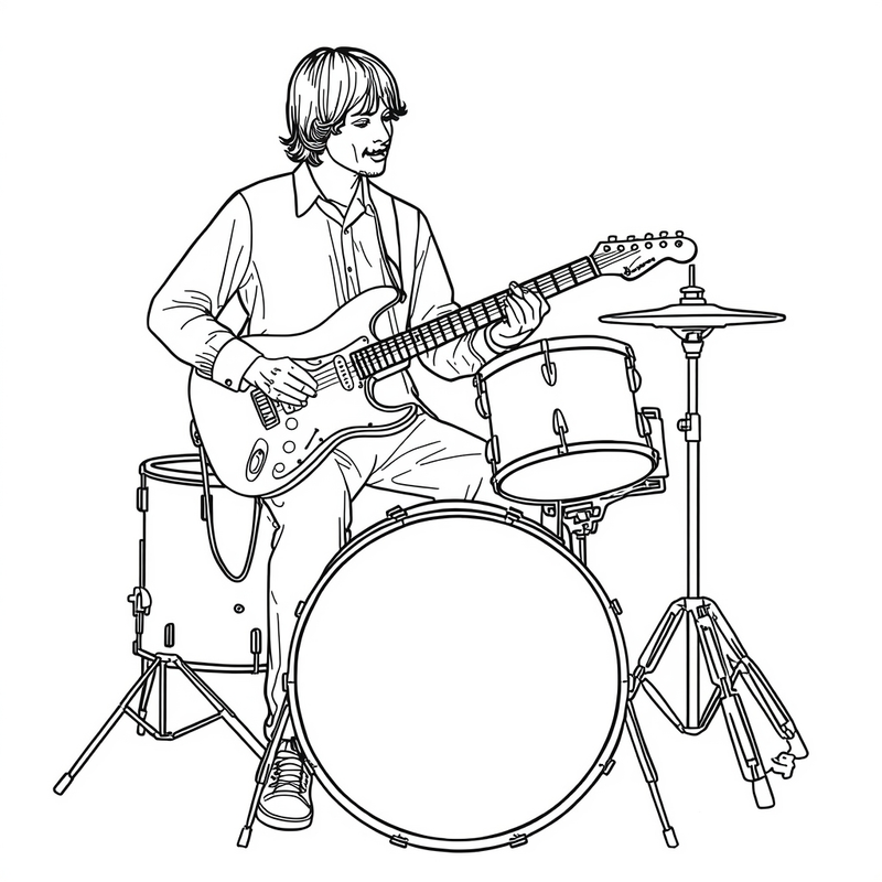 Artist 5 - free printable coloring page