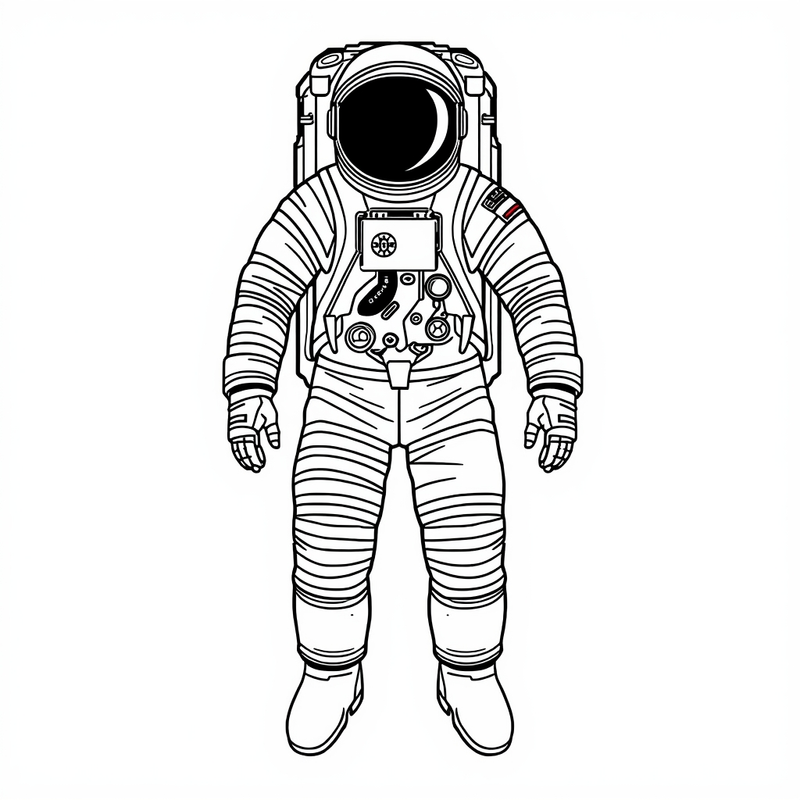Astronaut 2 - free printable coloring page