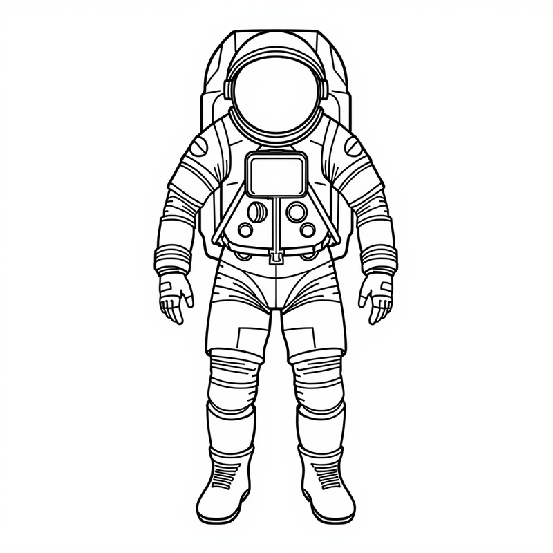 Astronaut 3 - free printable coloring page
