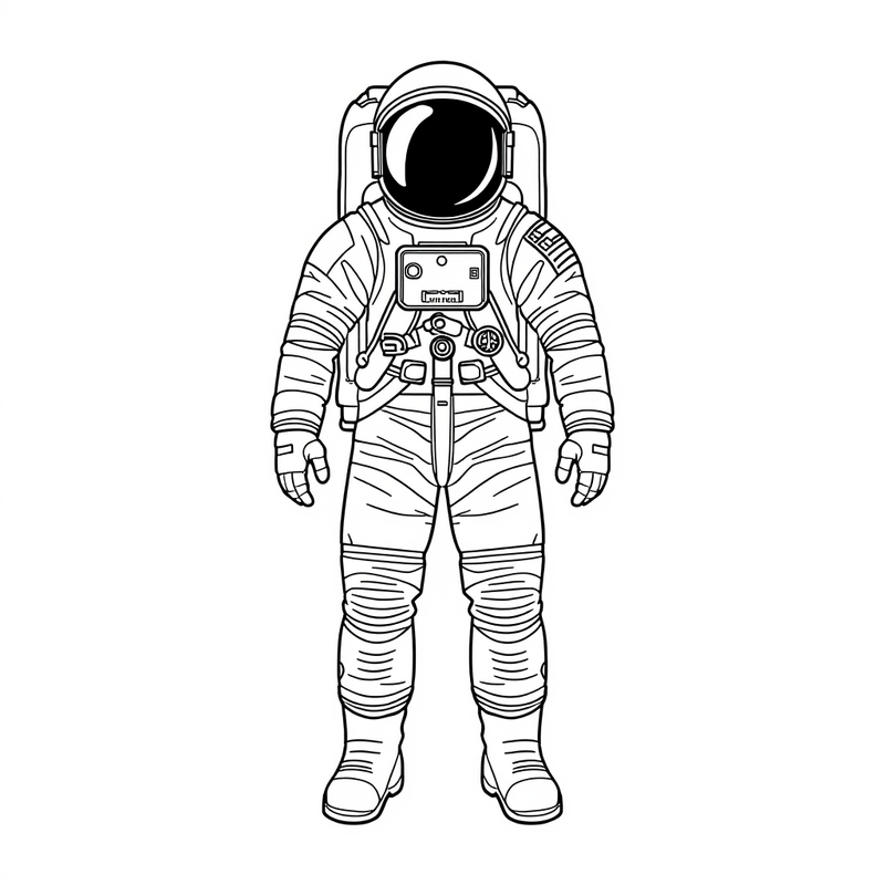 Astronaut 4 - free printable coloring page