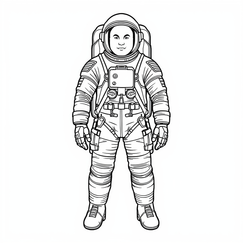 Astronaut 6 - free printable coloring page