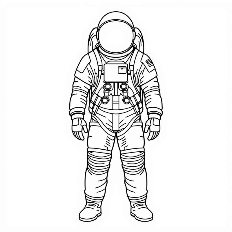 Astronaut 8 - free printable coloring page