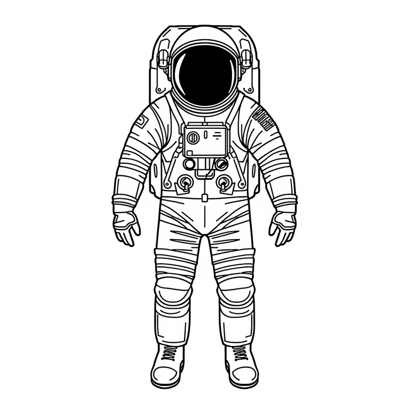 Astronaut 1 - free printable coloring page