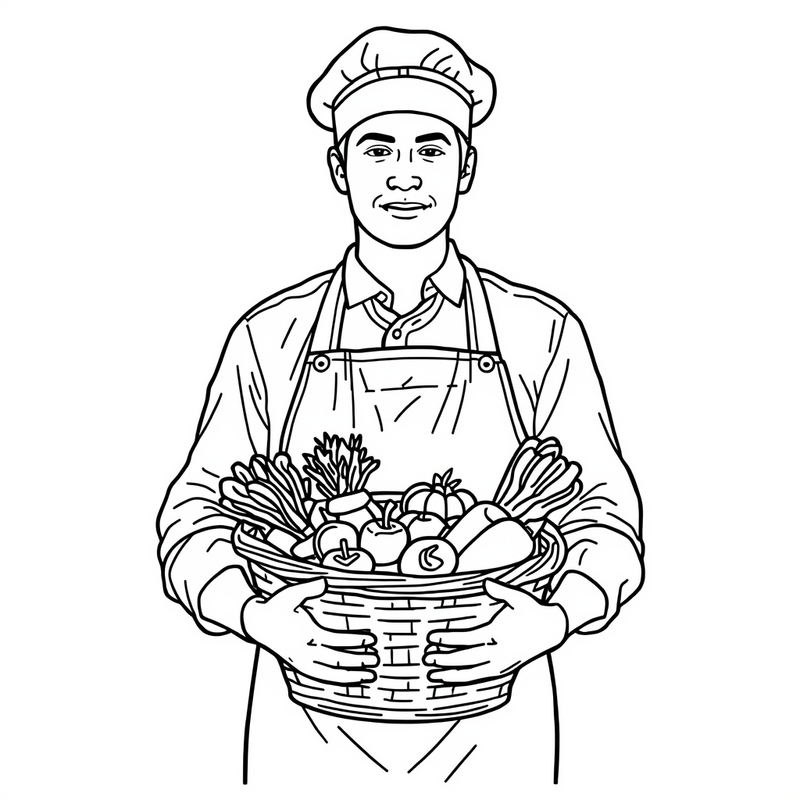 Baker 3 - free printable coloring page
