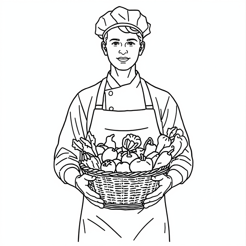 Baker 4 - free printable coloring page