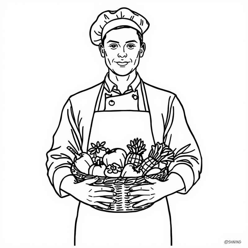 Baker 1 - free printable coloring page