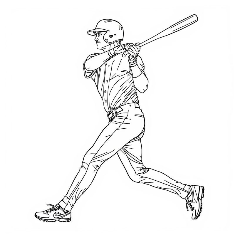 Baseball Player 3 - free printable coloring page