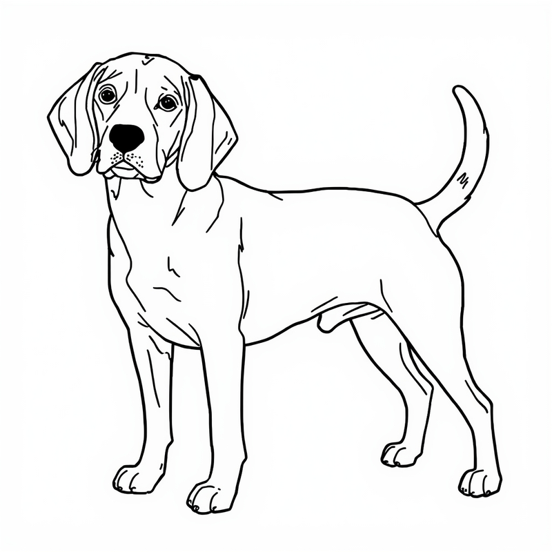 Beagle 3 - free printable coloring page