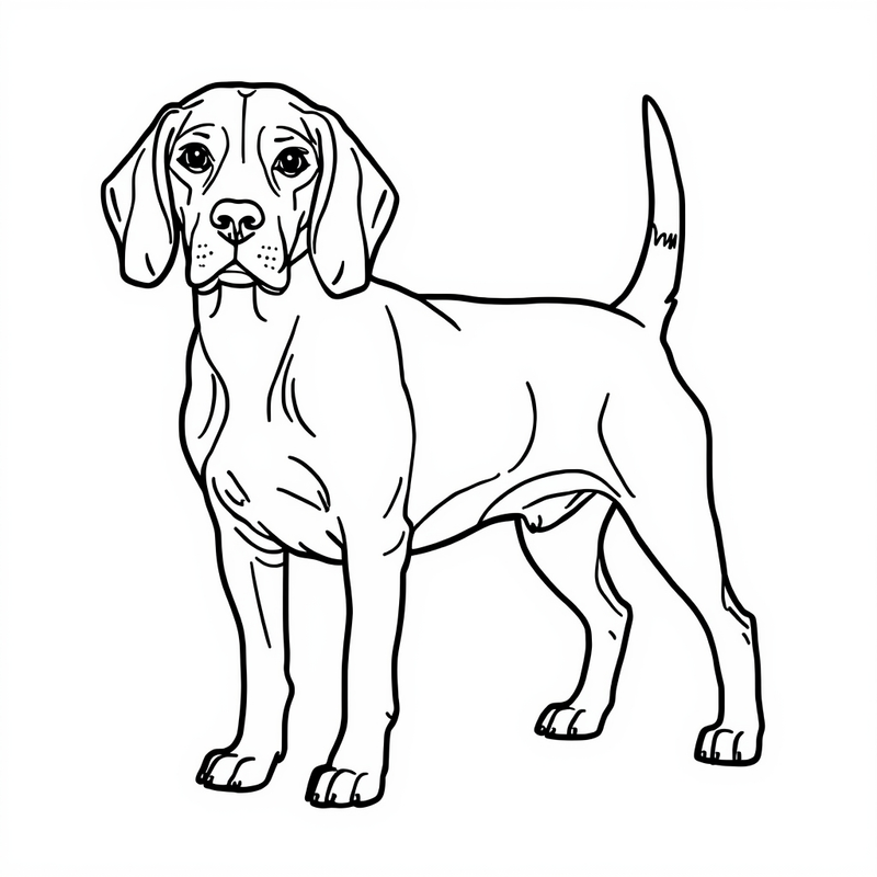 Beagle 4 - free printable coloring page