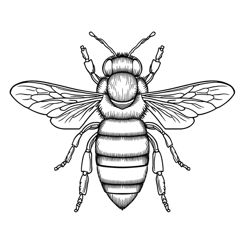 Bee 2 - free printable coloring page
