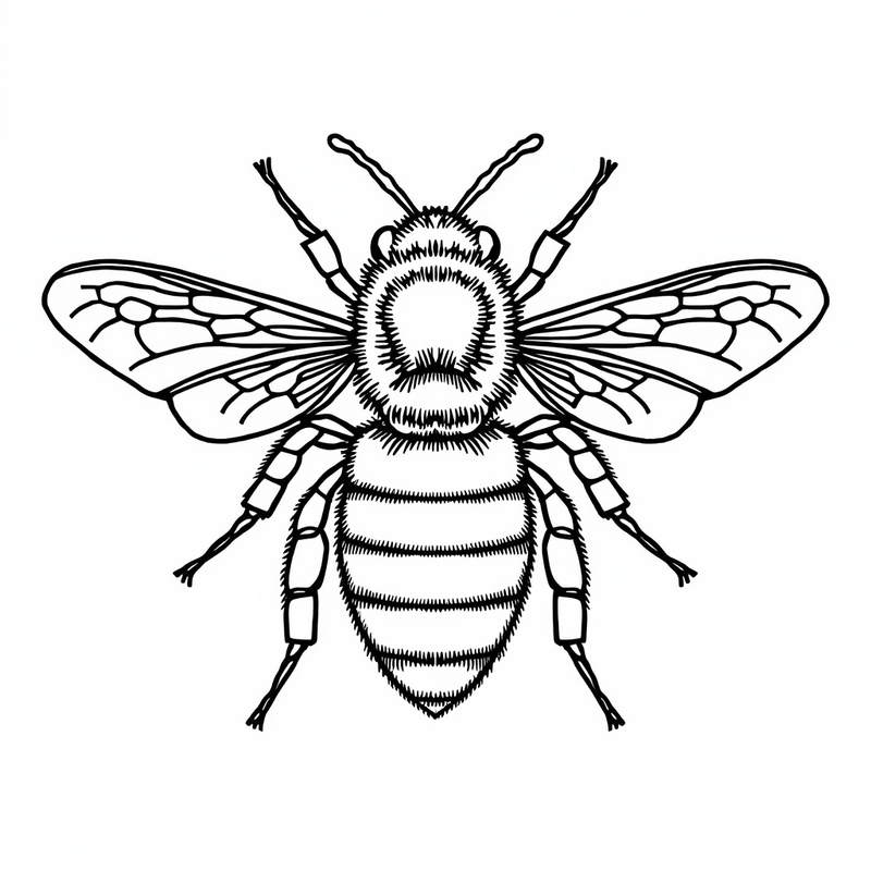 Bee 3 - free printable coloring page