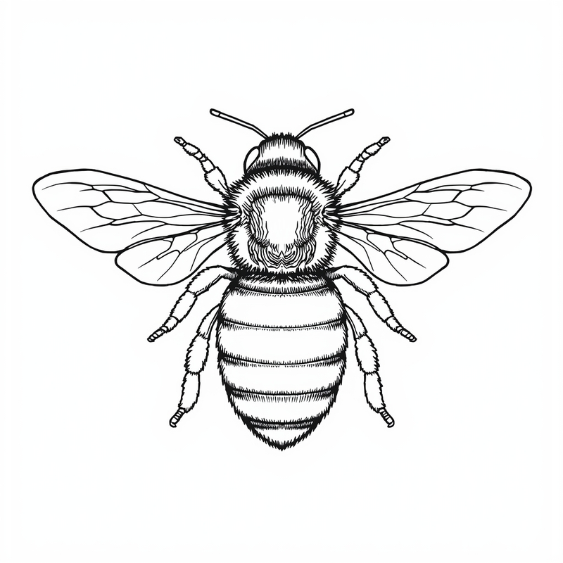 Bee 4 - free printable coloring page