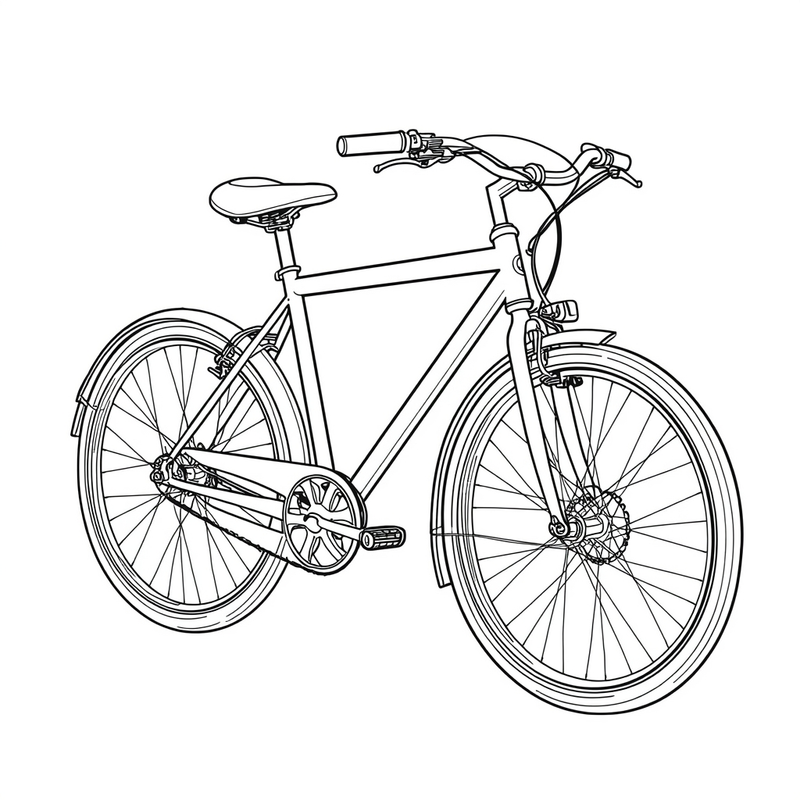 Bicycle 7 - free printable coloring page