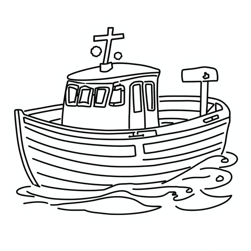 Boat 2 - free printable coloring page
