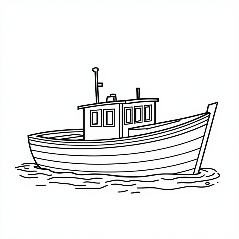 Boat 3 - free printable coloring page