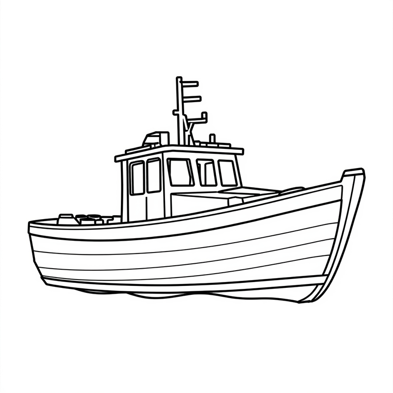 Boat 4 - free printable coloring page