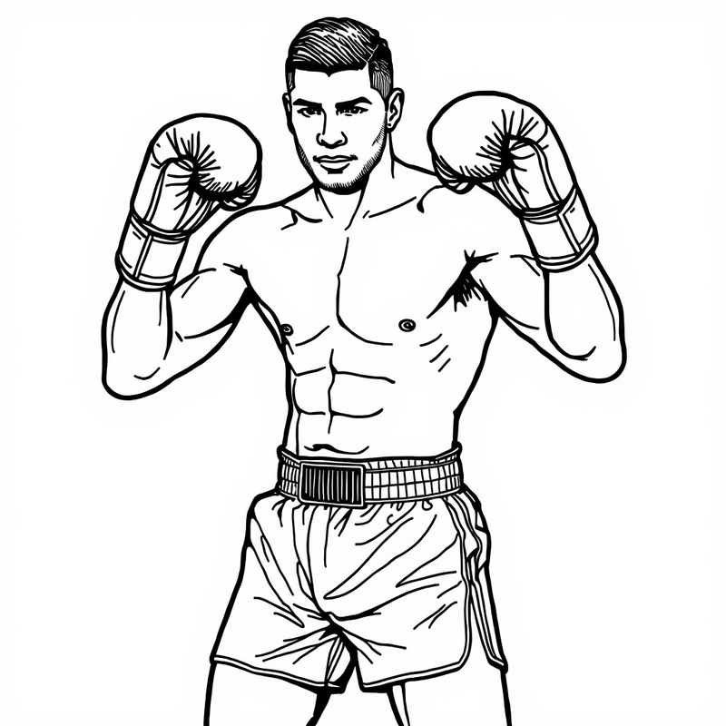 Boxer 2 - free printable coloring page