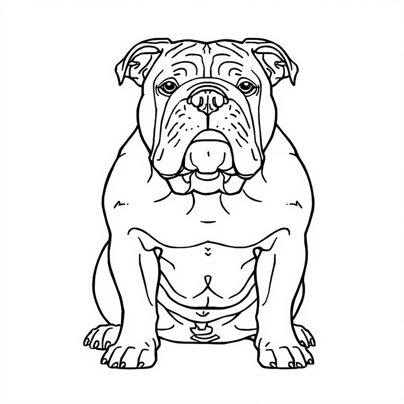 Bulldog 3 - free printable coloring page