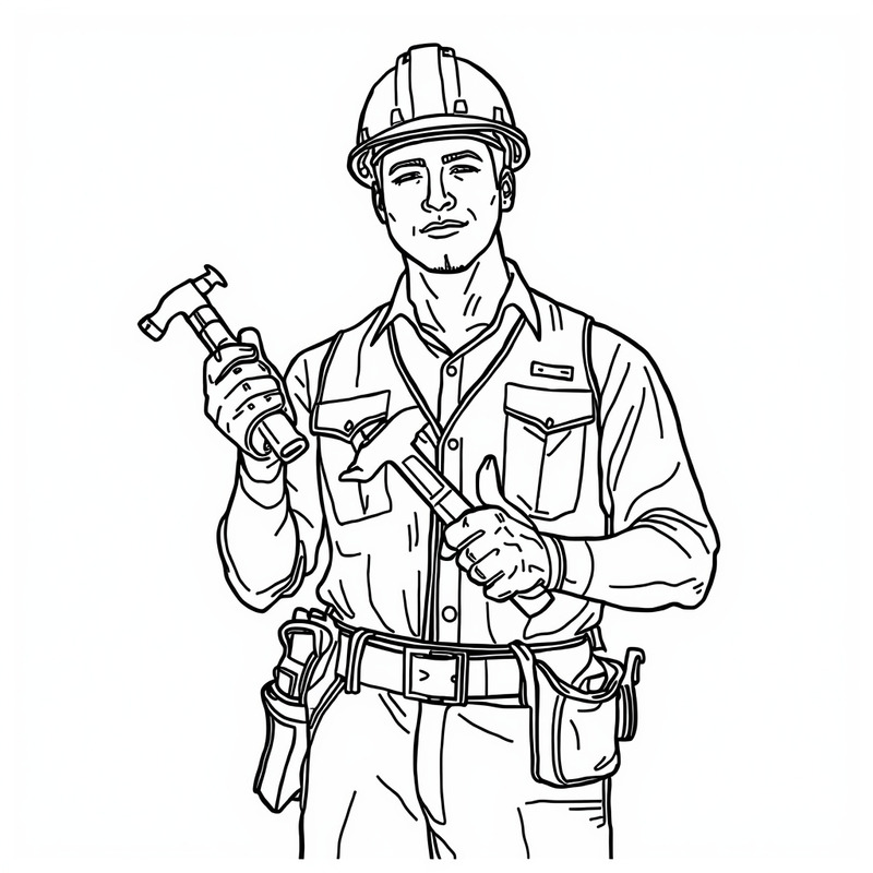 Carpenter 2 - free printable coloring page