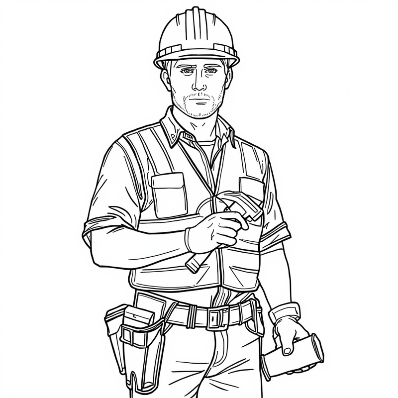 Carpenter 3 - free printable coloring page