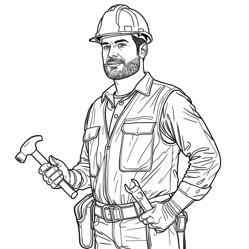 Carpenter 4 - free printable coloring page