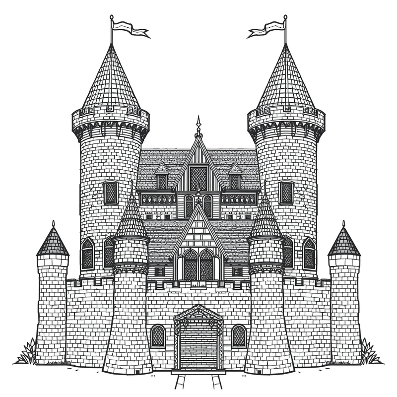 Castle 4 - free printable coloring page
