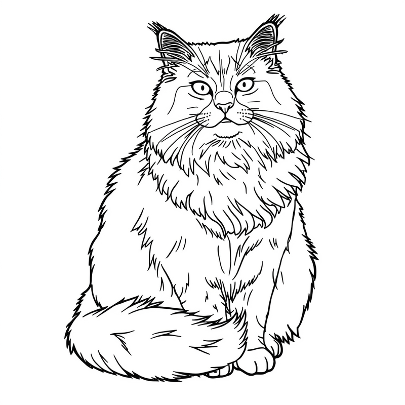 Cat 10 - free printable coloring page