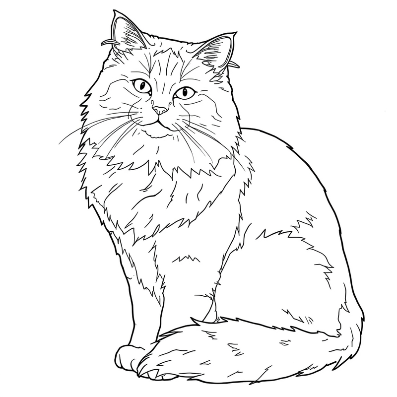 Cat 11 - free printable coloring page