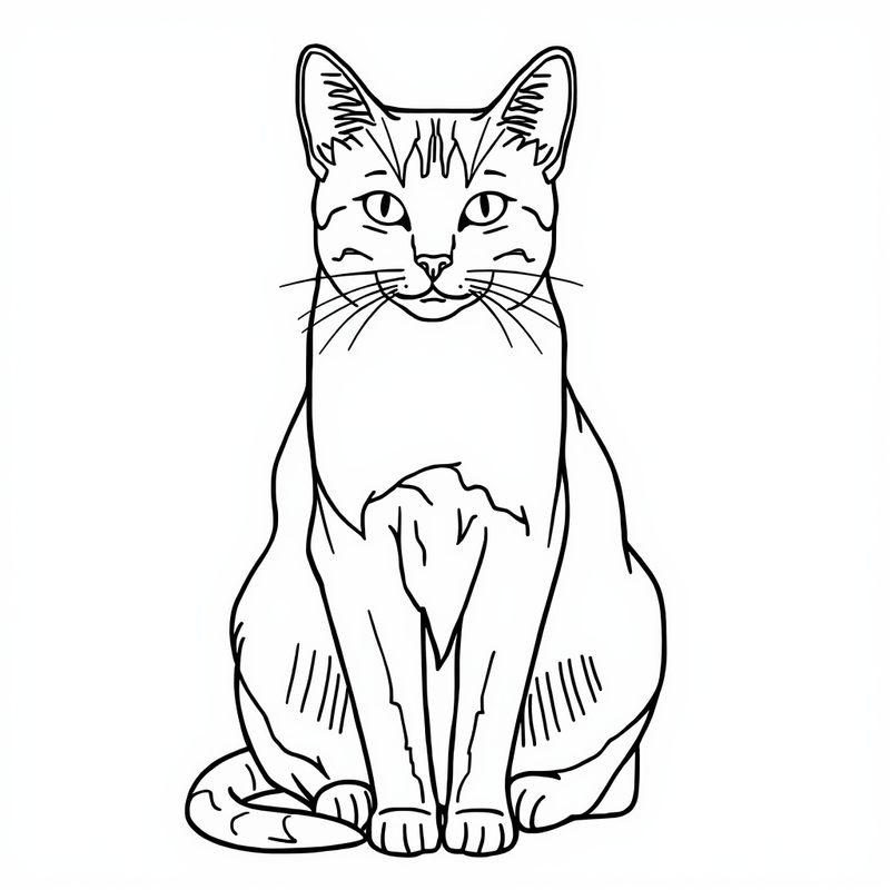 Cat 2 - free printable coloring page