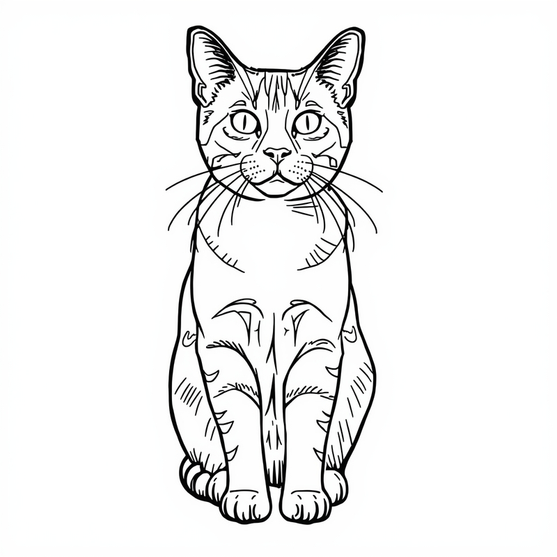 Cat 3 - free printable coloring page