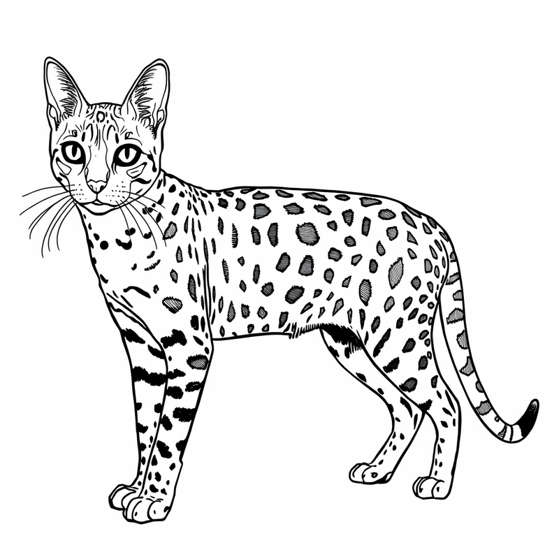 Cat 4 - free printable coloring page
