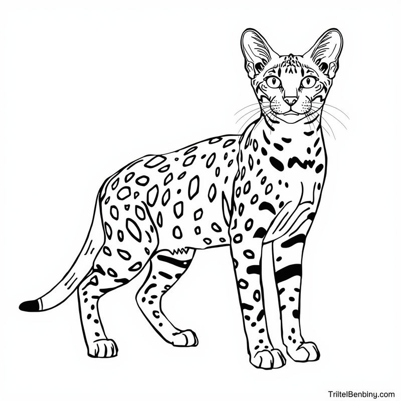 Cat 5 - free printable coloring page