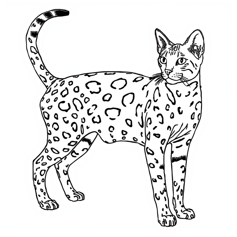 Cat 7 - free printable coloring page
