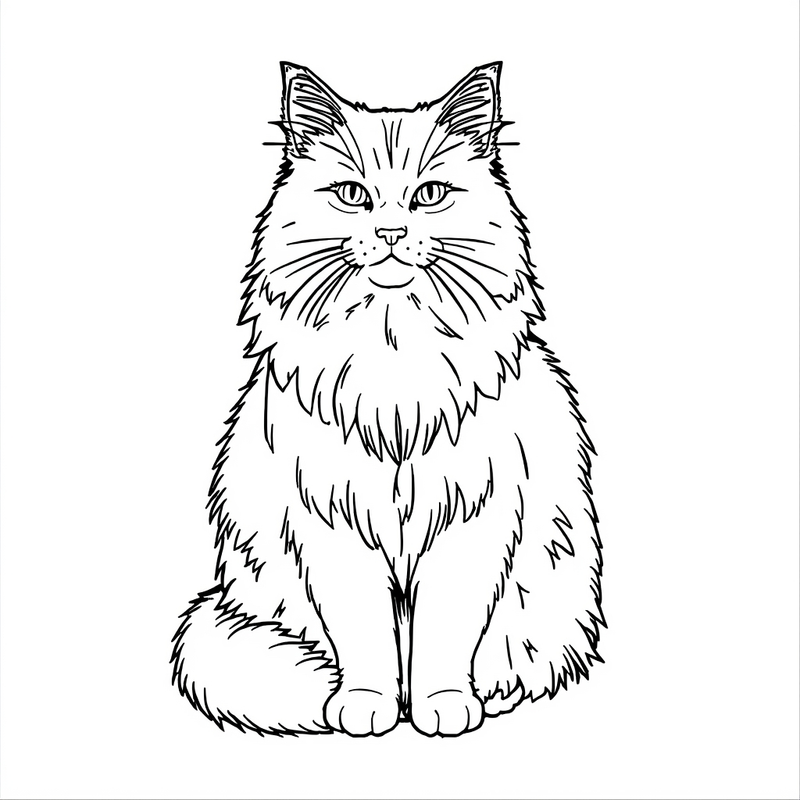 Cat 9 - free printable coloring page