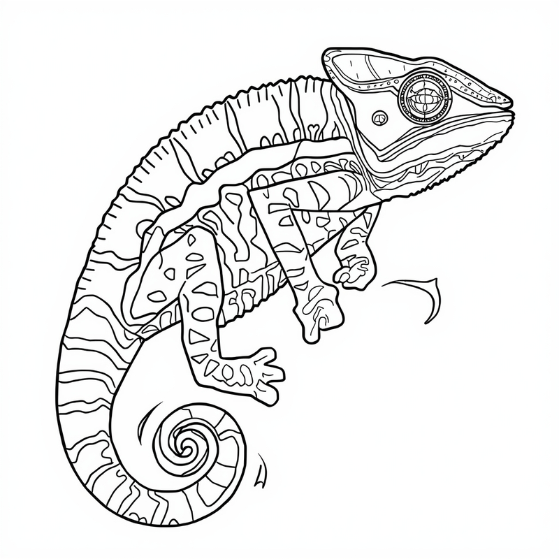 Chameleon 2 - free printable coloring page