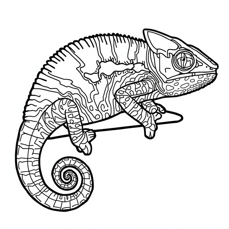 Chameleon 3 - free printable coloring page