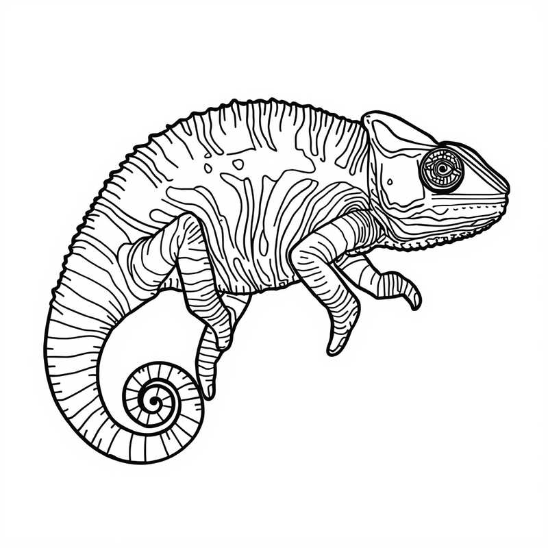 Chameleon 4 - free printable coloring page
