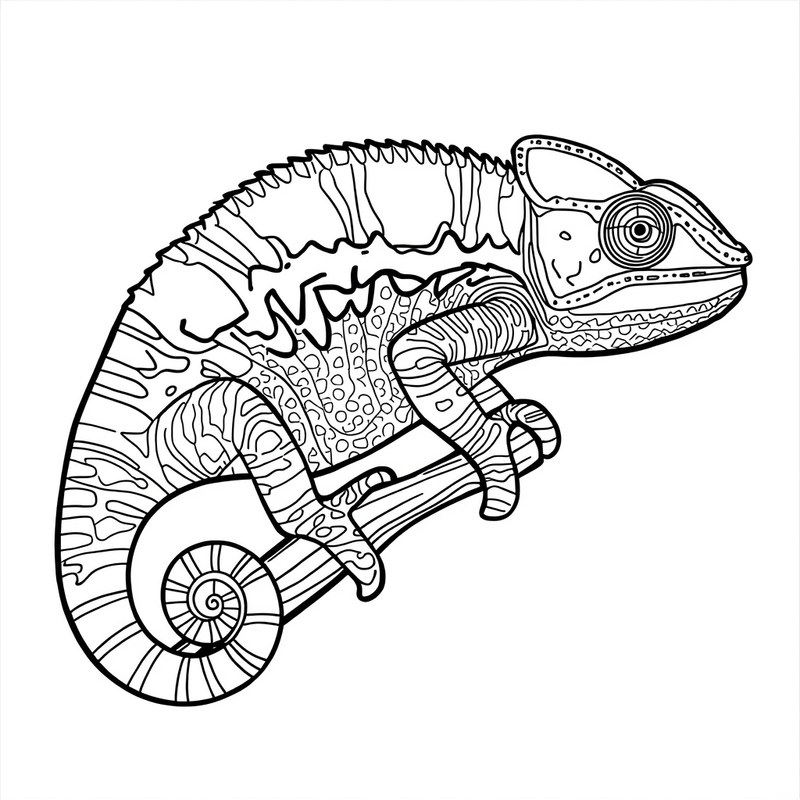 Chameleon 1 - free printable coloring page