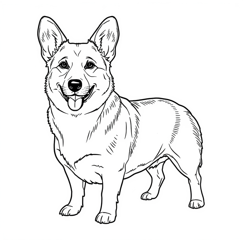 Corgi 3 - free printable coloring page