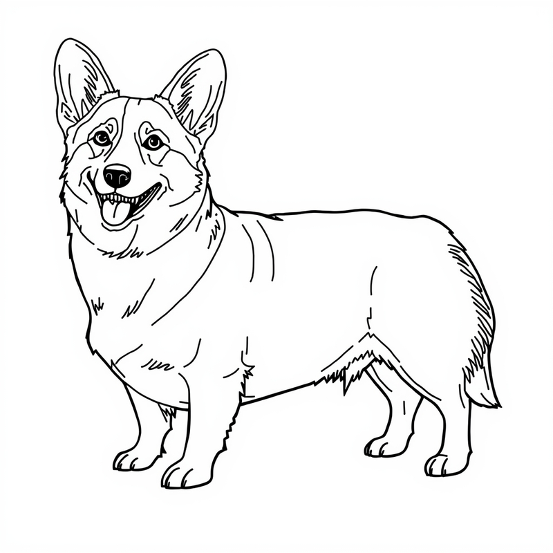 Corgi 4 - free printable coloring page