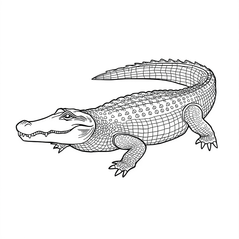 Crocodile 2 - free printable coloring page