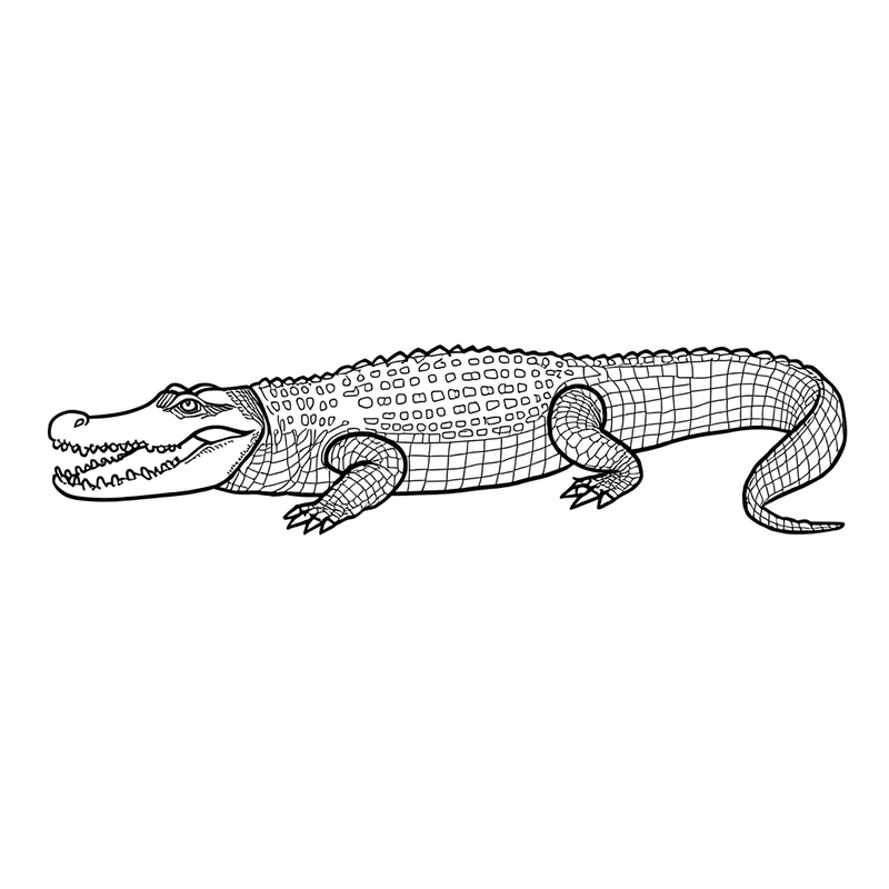 Crocodile 4 - free printable coloring page