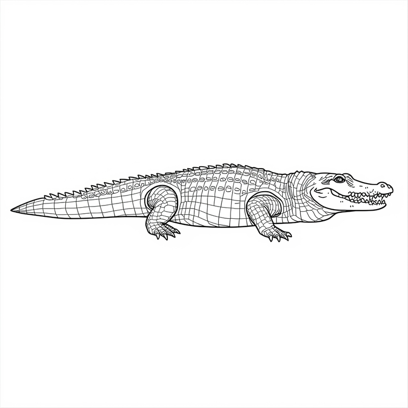 Crocodile 1 - free printable coloring page